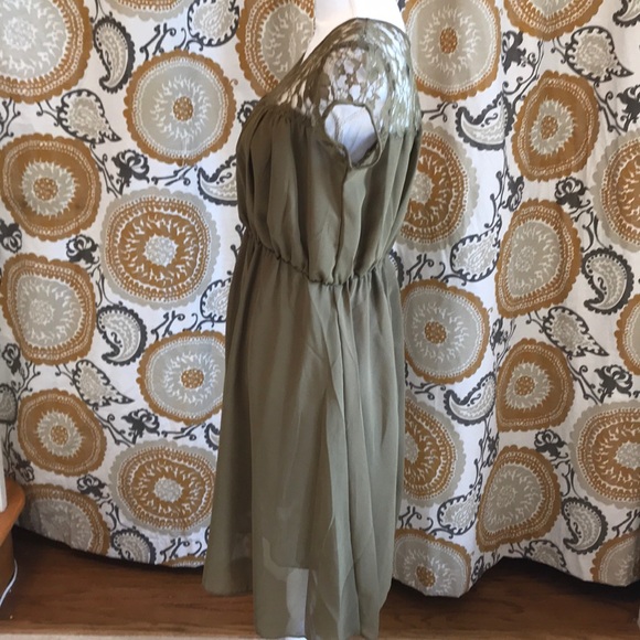 Olive Illusion Dress - Picture 4 of 6